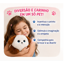 Cachorro Pelúcia Interativo Sensorial Sons Realistas Pisca Olhos e Abana o Rabo