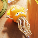 Polvo Dançante Mágico, Polvo Dançarino, Brinquedo Dançarino, Lula Dançarina na cor Amarelo