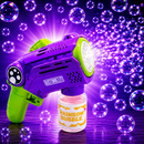 Brinquedo Máquina Bolha De Sabão Roxa Pistola Automática Com Luz, Lança Bolhas De Sabão Pistola, Lançador De Bolha Metralhadora