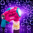 Brinquedo Máquina Bolha De Sabão Pistola Automática Rosa Com Luz , Lança Bolhas De Sabão Pistola, Lançador De Bolha Metralhadora