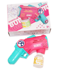 Brinquedo Máquina Bolha De Sabão Pistola Automática Rosa Com Luz , Lança Bolhas De Sabão Pistola, Lançador De Bolha Metralhadora